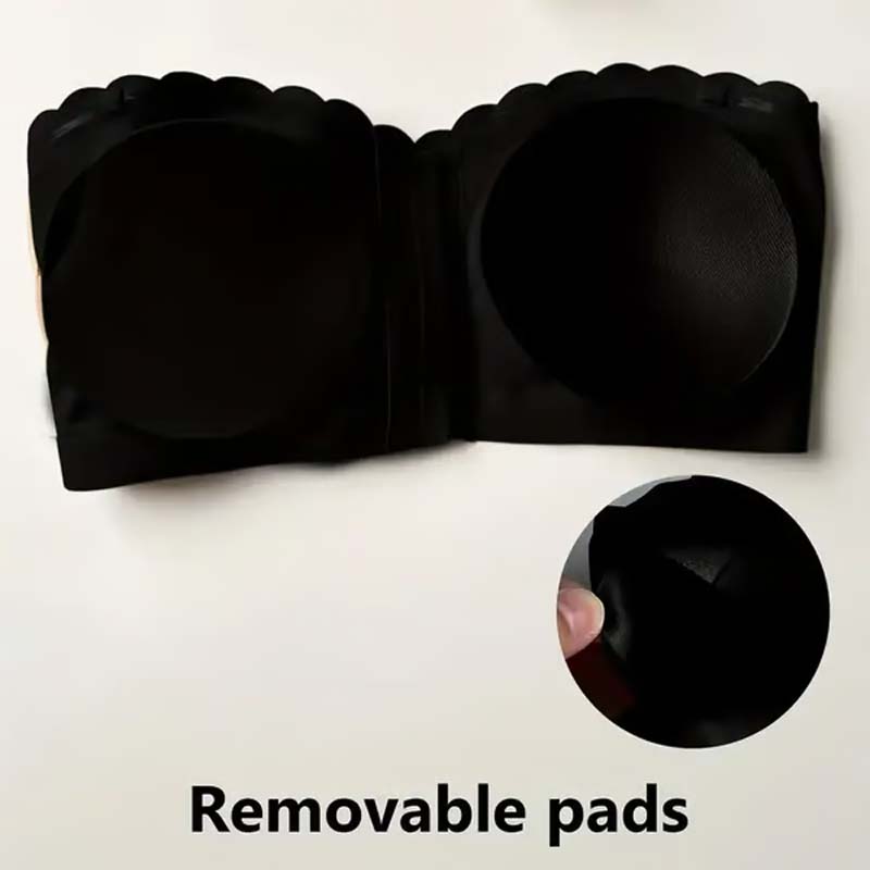 Saumaton etukiinnitys olkaimilla ja bandeau-rintaliivillä