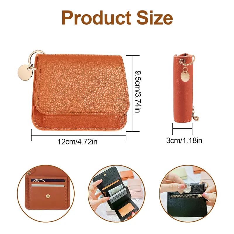🎁HOT SALE Only $9.99🔥Elegant and Minimalist Women's Slim Short Wallet – with RFID protection, card slots, a bill compartment, and an ID window