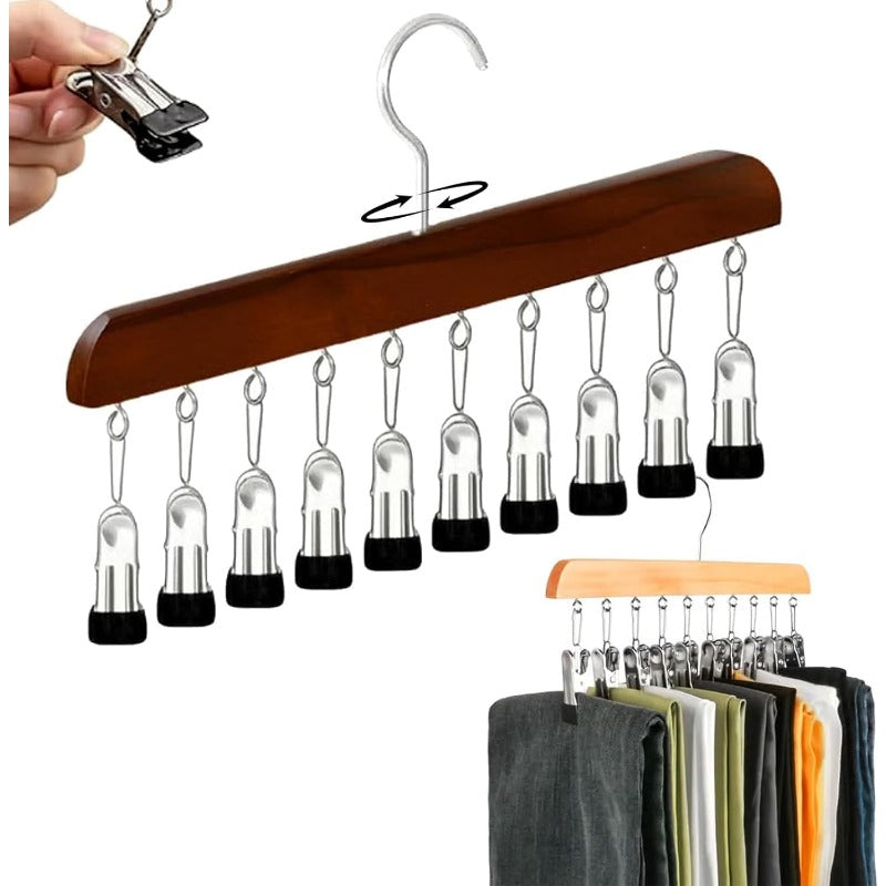 Clothes hanger with clips
