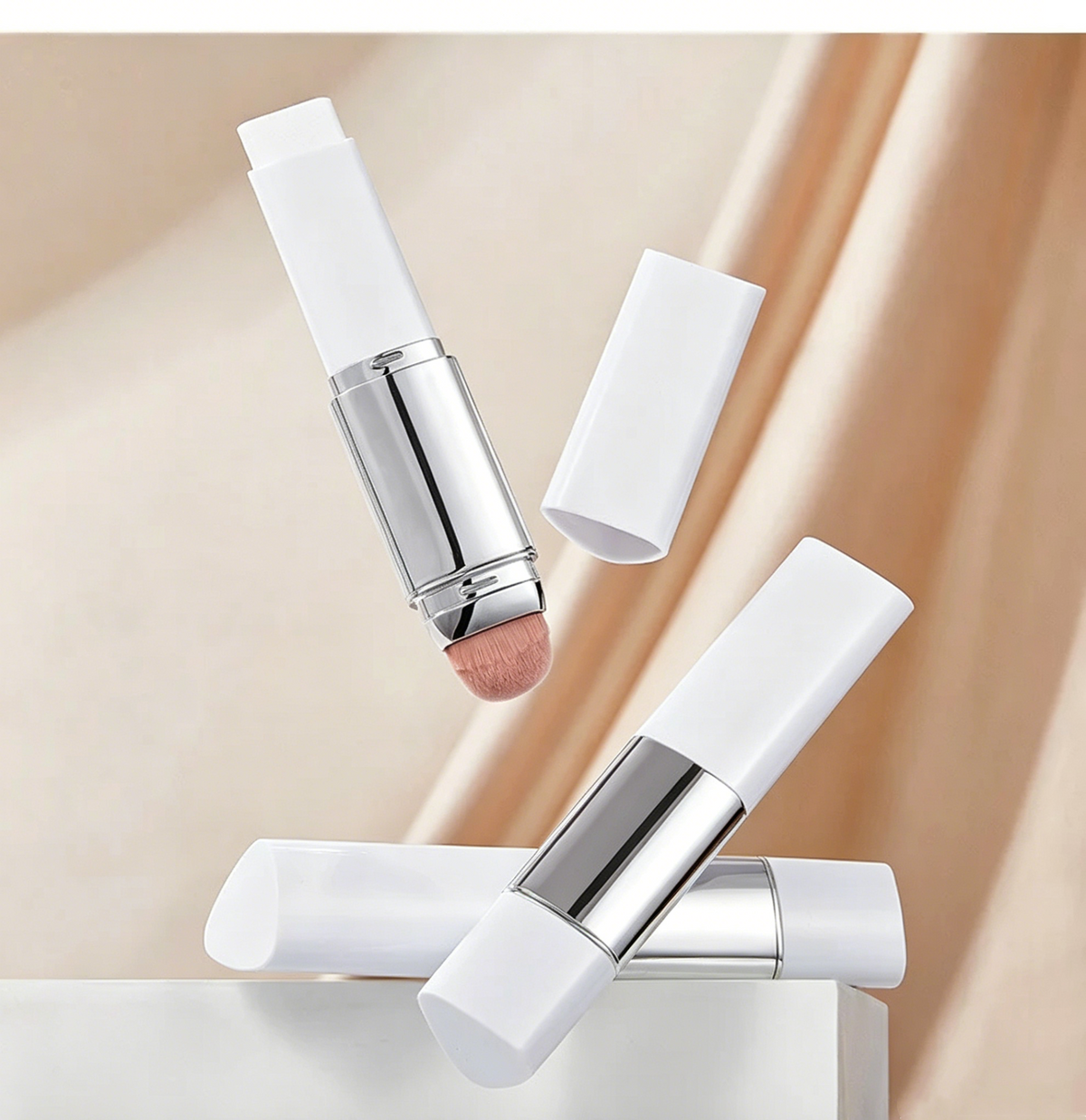 🎁Sista dagen KÖP 1 FÅ 2 GRATIS🎉Cover Cream Stick V med avtagbar borste - Koreansk hudvårdsfärgförändrande foundationstift med kollagenkapslar