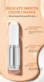 🎁Sista dagen KÖP 1 FÅ 2 GRATIS🎉Cover Cream Stick V med avtagbar borste - Koreansk hudvårdsfärgförändrande foundationstift med kollagenkapslar