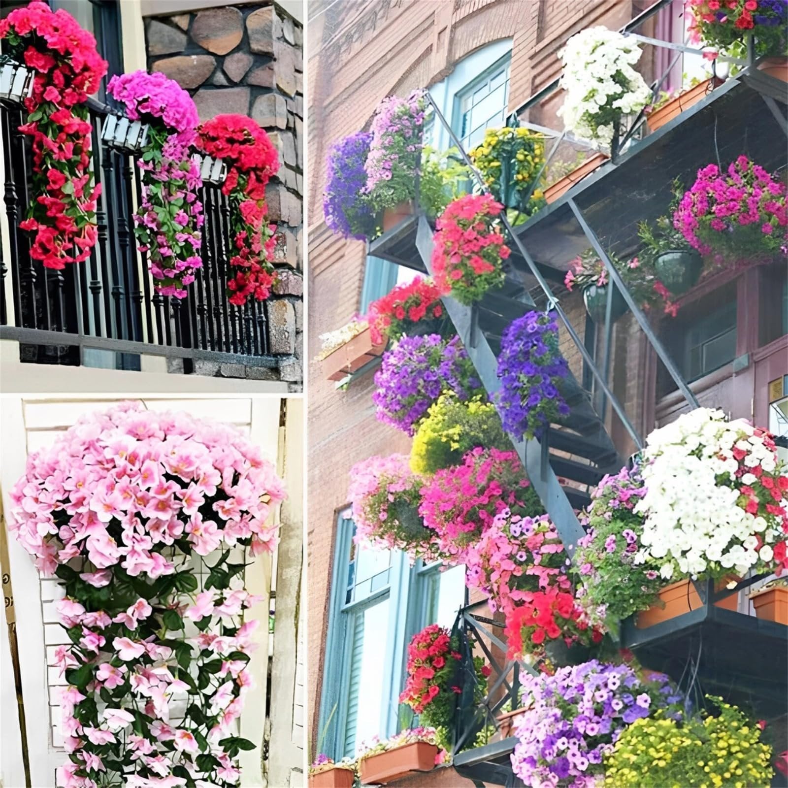 🌺 UV-säteilyä kestävät roikkuvat keinotekoiset kiipeilykasvit 💖