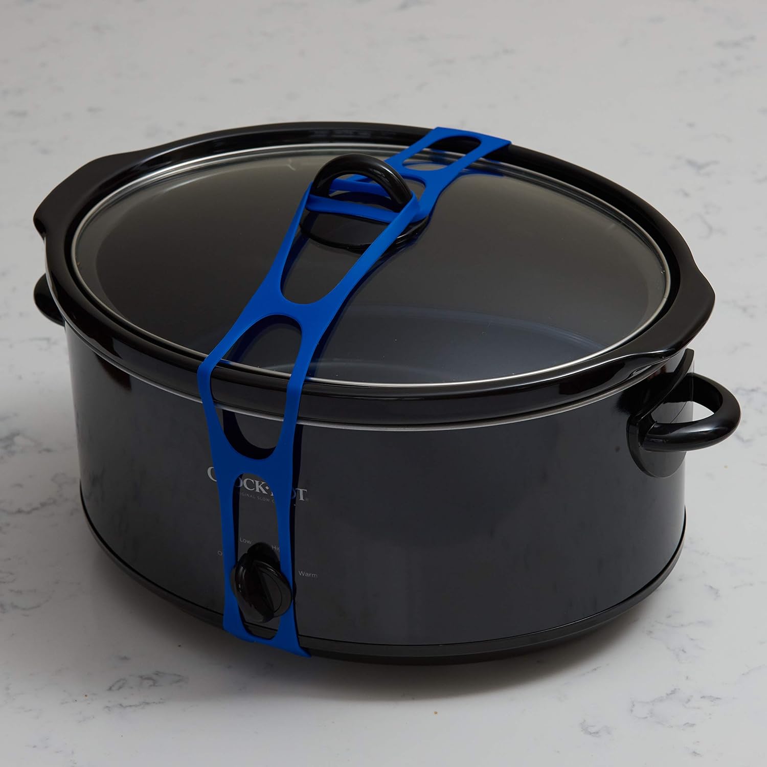 🔥Lid Spärr – det återanvändbara universallocksäkringsremmen för slowcookers, grytor, kastruller, stekpannor och mer.