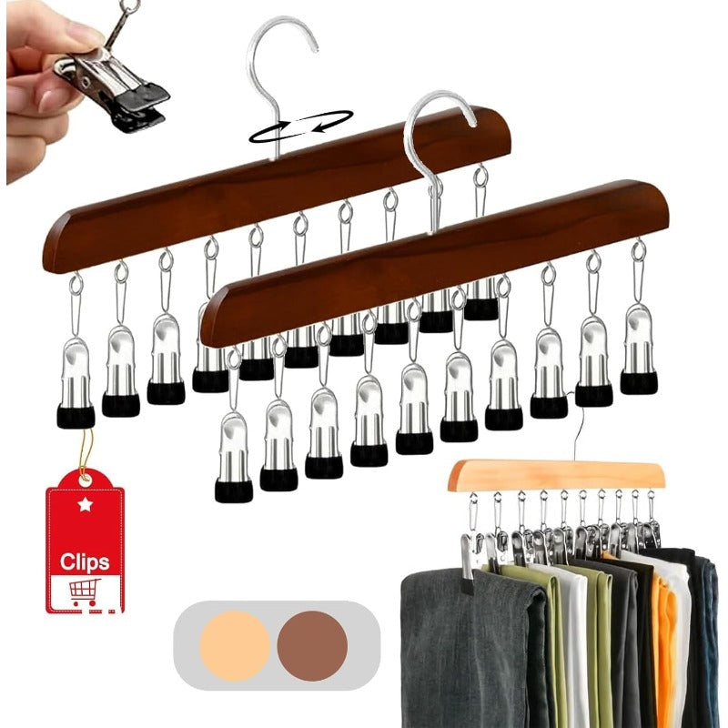 Clothes hanger with clips