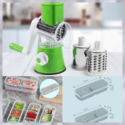 3 in 1 pyörivä juustoleikkuri ja vihannesraastin