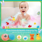 🛁 Luonnollinen kylpyvaahtopallo lapsille, extrasuuret kuplat, sisältää yllätyksen 🥚