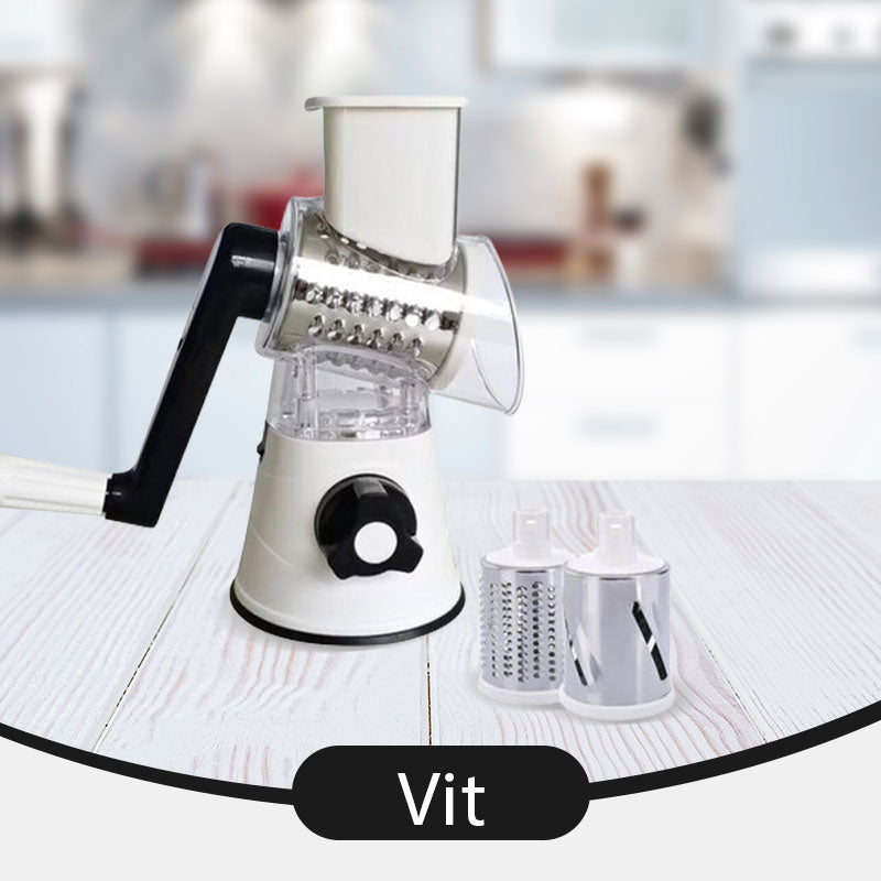 3 in 1 pyörivä juustoleikkuri ja vihannesraastin