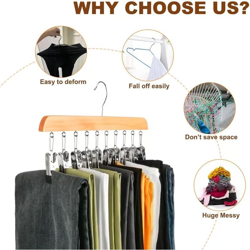 Clothes hanger with clips