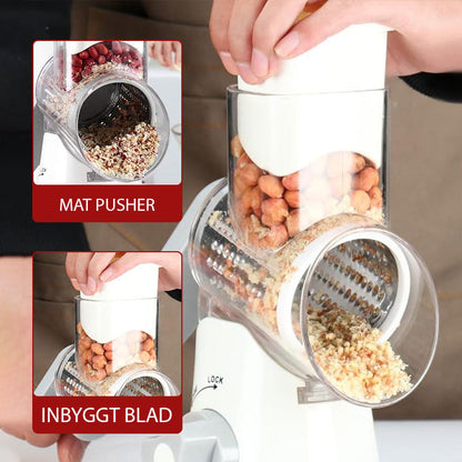 3 in 1 pyörivä juustoleikkuri ja vihannesraastin