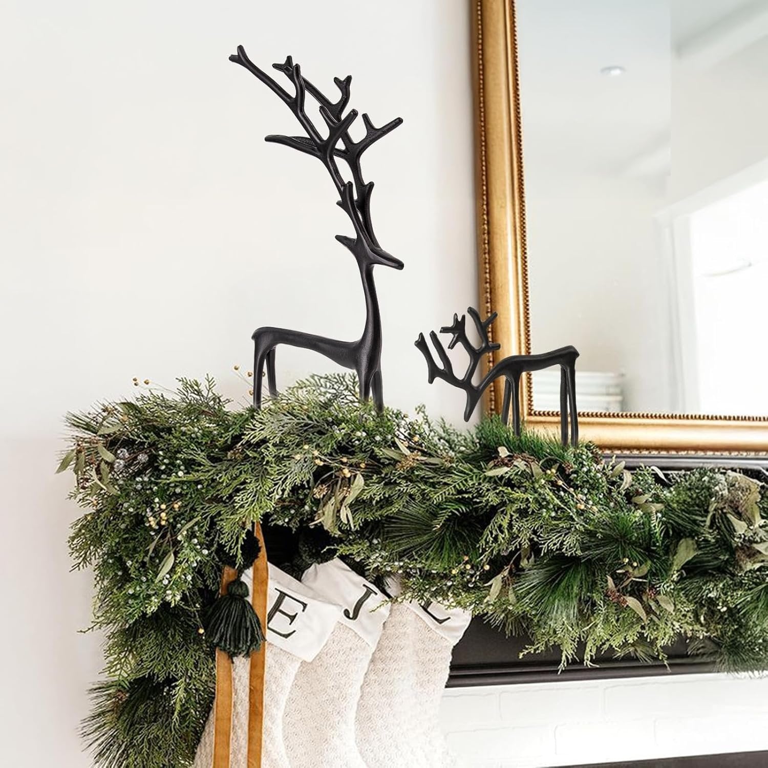 🎅 Julbästsäljare 🦌 Svart renfigur, juldekoration