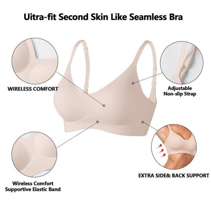Naisten saumattomat rintaliivit Ei Underwire Comfort Push Up Bra -💥3 pakkaus