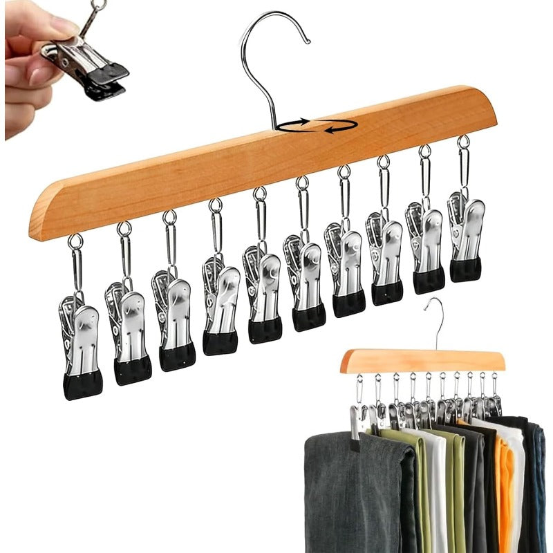 Clothes hanger with clips