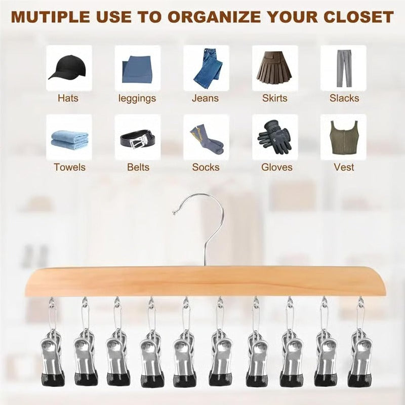 Clothes hanger with clips