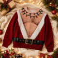🎅 Rolig jultomteskjorta med långa ärmar | Rolig festskjorta till julen