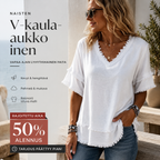 \n Naisten V-kaula-aukkoinen vapaa-ajan lyhythihainen paita\n – nordlmorning