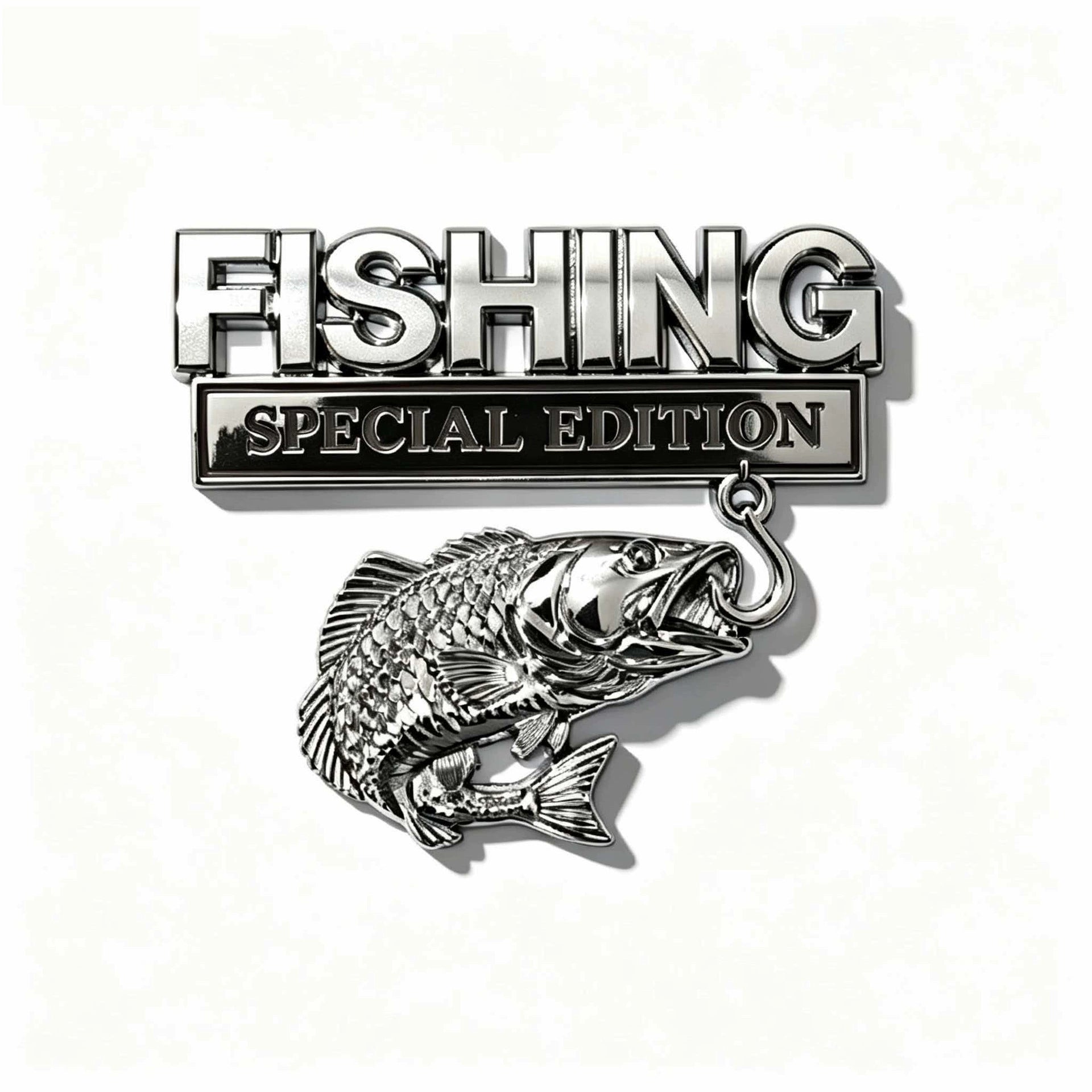 🎣 Fishing Special Edition Premium 3D Metal Vehicle Emblem Badge