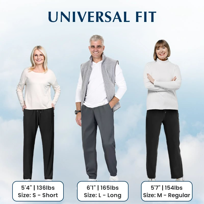 Unisex ultrapehmeät, joustavat ja täydellisesti laskeutuvat vapaa-ajan housut