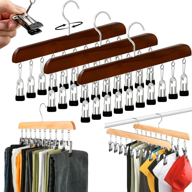 Clothes hanger with clips