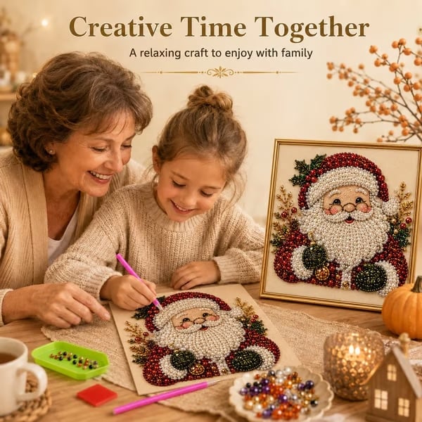 🎄Jul-förhandsrea ￡7.99!!⚡50K+ SÅLDA!🧘Avkopplande & nybörjarvänlig - 🎨💎DIY jul-pärldiamantmålningskonstkit