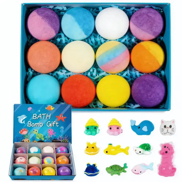 🛁 Luonnollinen kylpyvaahtopallo lapsille, extrasuuret kuplat, sisältää yllätyksen 🥚