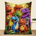 🎁 Söpö hymyilevä dinosauruskuvioinen flanellipeitto
