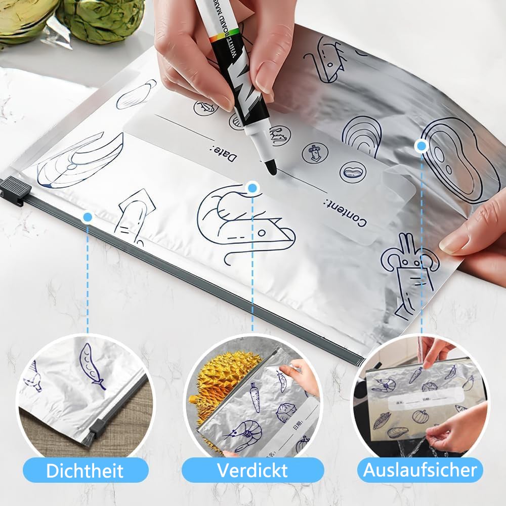 ✨ Återanvändbara, återförslutningsbara förvaringspåsar av aluminiumfolie 🌱