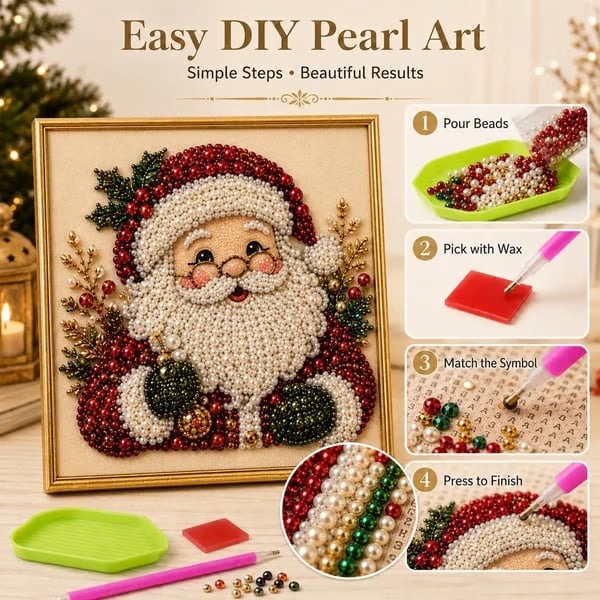 🎄Jul-förhandsrea ￡7.99!!⚡50K+ SÅLDA!🧘Avkopplande & nybörjarvänlig - 🎨💎DIY jul-pärldiamantmålningskonstkit