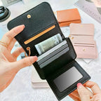 🎁HOT SALE Only $9.99🔥Elegant and Minimalist Women's Slim Short Wallet – with RFID protection, card slots, a bill compartment, and an ID window