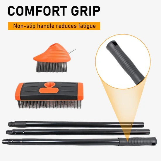 🧹 3-in-1 -rikkaruohojen kitkemiseen tarkoitettu harjassarja – kestävät teräsharjat, ergonominen kahva ja täydellinen terasseille, ajotielle ja puutarhapoluille 🏡