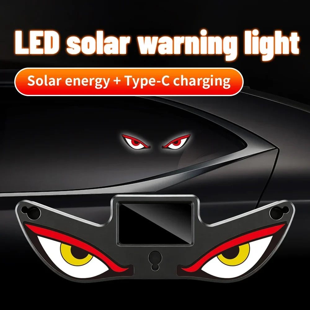 🏆Tidsbegränsat erbjudande 49% RABATT 🚗💀Solar Demon Eye LED-lampa för bilfönster