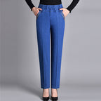Kvinnors sidfick med full elastisk midja jeans