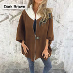Naisten rento Stand Collar Half-zip takki