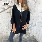 Naisten rento Stand Collar Half-zip takki