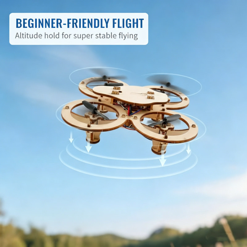 🧩 Tee-se-itse puinen droonirakennussarja 🚁
