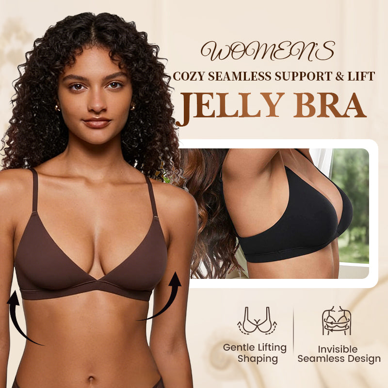 💞 Kvinnors trådlös triangel-bralette med jelly-stöd