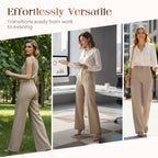 🌟👖 Tyylikkäät naisten housut korkealla vyötäröllä - rypyttömät ja kestävät toimistoon ja arkeen 🌿✨