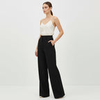 🌟👖 Tyylikkäät naisten housut korkealla vyötäröllä - rypyttömät ja kestävät toimistoon ja arkeen 🌿✨