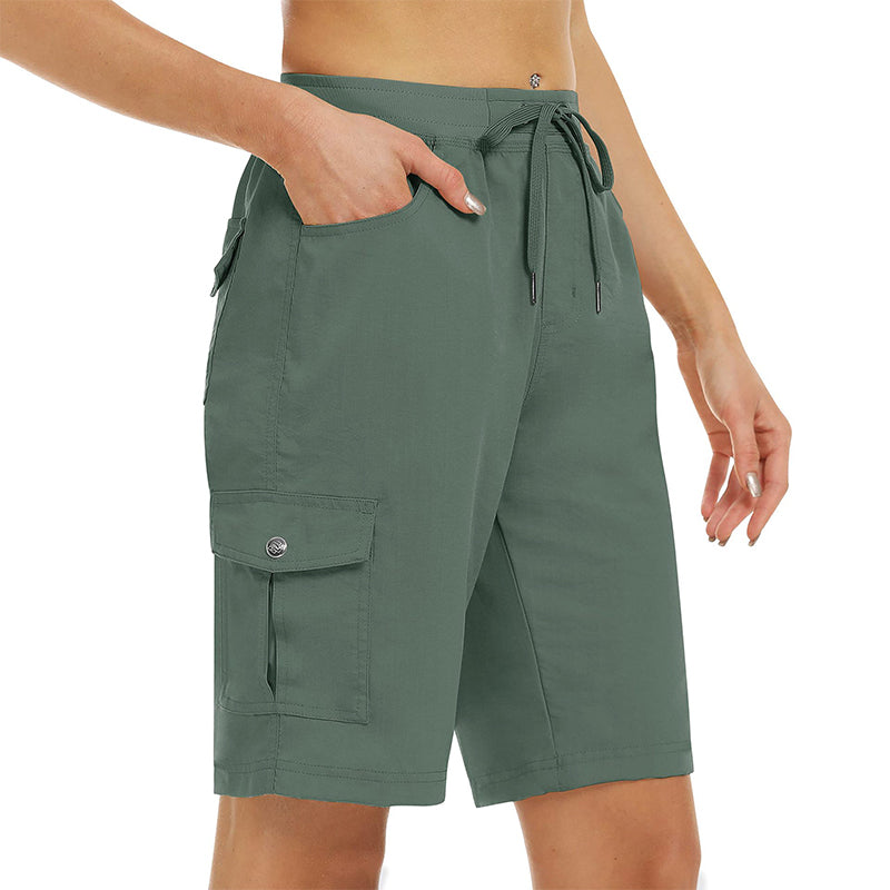 🩳 50% RABATT NU! ☀️ Kvinnas Snabbtorkande Cargoshorts med Fickor – UPF 50+, Justerbar Dragsko & Avslappnad Passform 🎒