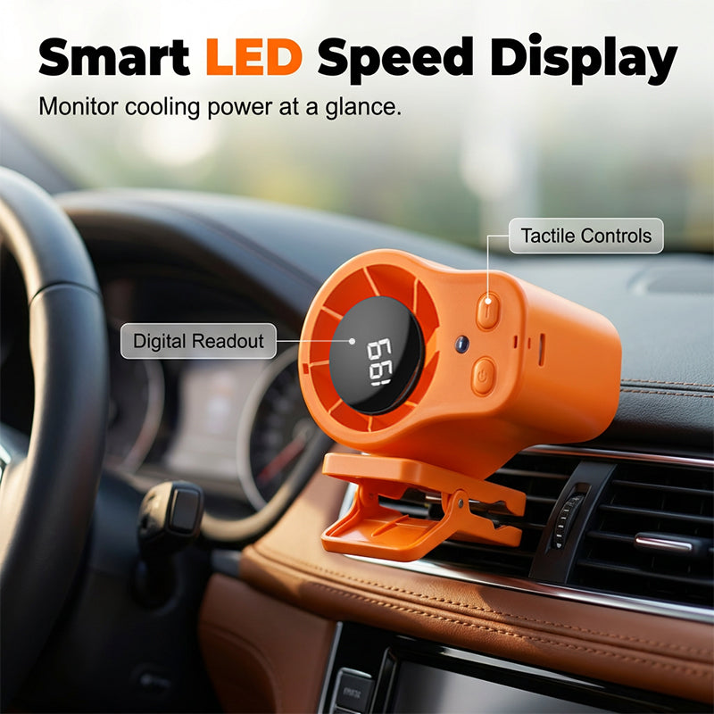 Handsfree personlig kylfläkt med LED-display