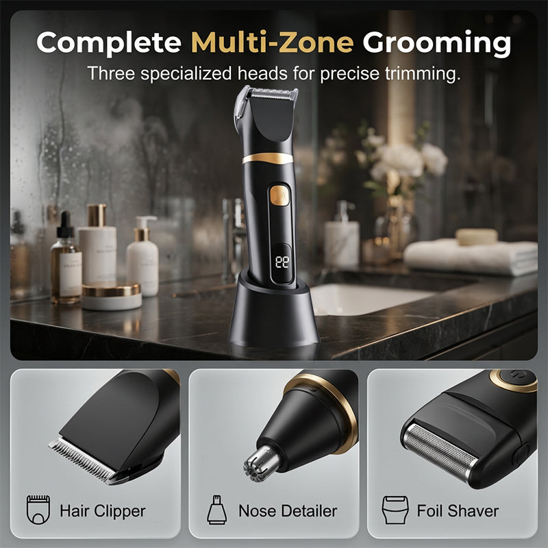🪒 50% RABATT NU! 🔋 3-i-1 elektriskt groomingkit – USB-laddningsbart & sladdlöst – Perfekt för resa, hem eller gym – kompakt & mångsidigt för all ansning 🧔✨