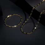 ✨ 50 % RABATT NU! 💎 Glittrande smyckeset för män – halsband & armband – kubisk zirkonia – perfekt för vardag och fest 🖤