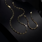 ✨ 50 % RABATT NU! 💎 Glittrande smyckeset för män – halsband & armband – kubisk zirkonia – perfekt för vardag och fest 🖤