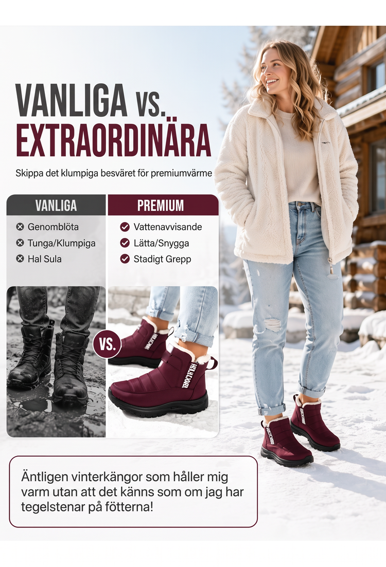 Vattentäta halkfria snökängor för kvinnor