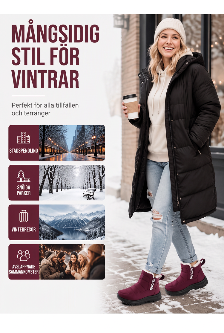 Vattentäta halkfria snökängor för kvinnor