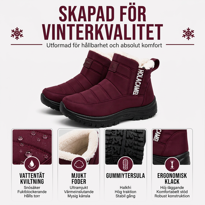 Vattentäta halkfria snökängor för kvinnor