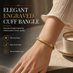 🌸 50% RABATT! ✨ 18K vakuumpläterad titaniumstålarmband – Strålande spegelliknande finish, intrikat graverad text & missfärgningsfritt premiumstål – Hypoallergen elegans för dagligt bruk 💛