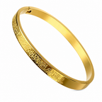 🌸 50% RABATT! ✨ 18K vakuumpläterad titaniumstålarmband – Strålande spegelliknande finish, intrikat graverad text & missfärgningsfritt premiumstål – Hypoallergen elegans för dagligt bruk 💛
